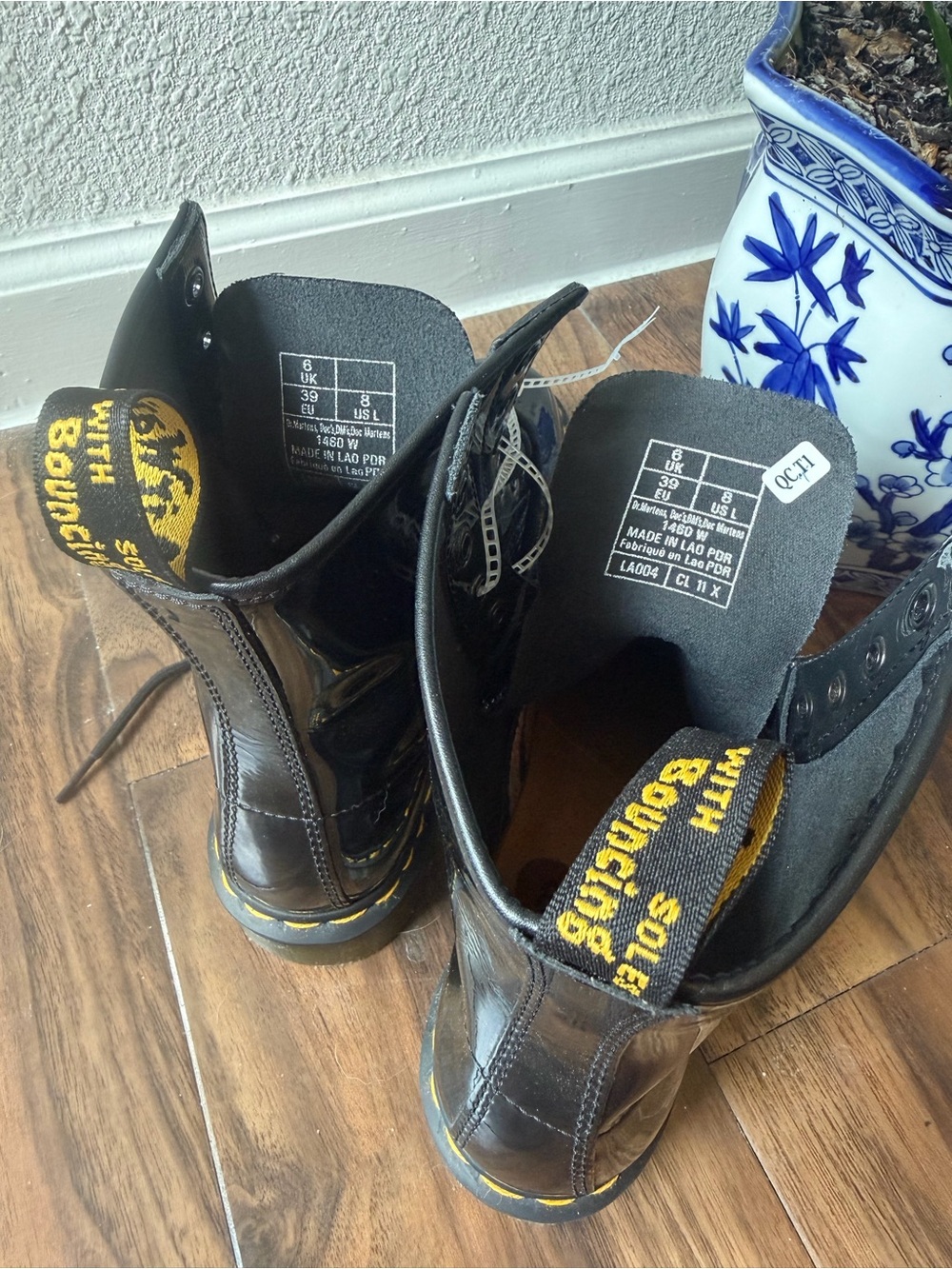 Dr. Martens 1460 Black Patent Lace-Up Boots - Picture 3 of 9